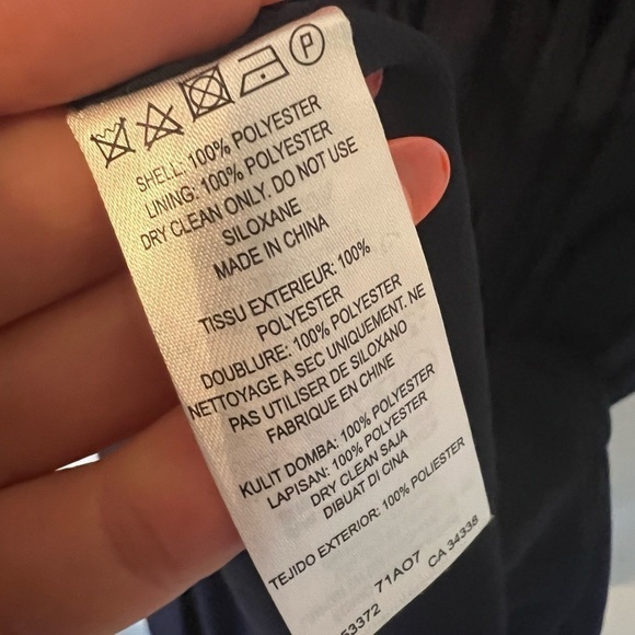 French Connection halter dress, split back, semi sheer sweep in navy blue Size 6 - Picture 9 of 11